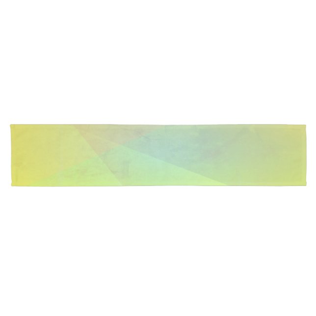 Modern Yellow Geometric Gradation Short Table Runner (Horizontal)