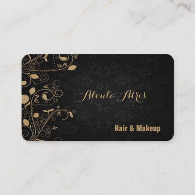 Modern Yellow Gold Abstract Business Card (Front)