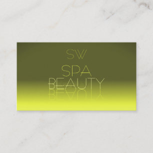 Modern Yellow Gradient Mirror Letters Monogram Business Card