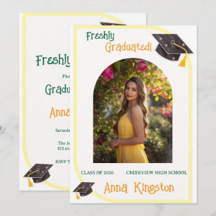 Modern Yellow Graduation Invitation