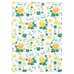 Modern Yellow Green Watercolor Floral Tablecloth