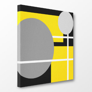 Modern Yellow Grey Black White Canvas Print