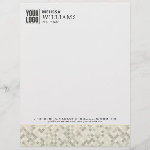 Modern Yellow & Grey Geometric Business Letterhead