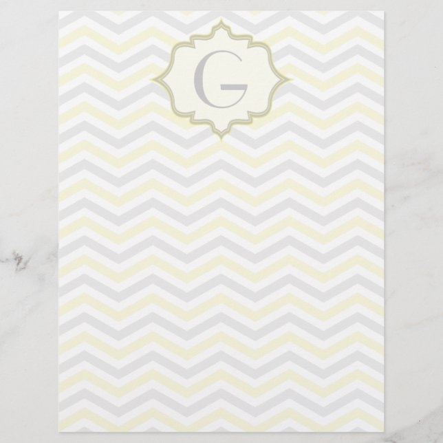 Modern yellow, grey, ivory chevron pattern custom (Front)