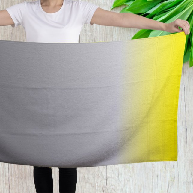 modern yellow grey  ombré bath towel set (Creator Uploaded)