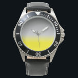 modern yellow grey  ombré Watch<br><div class="desc">Yellow-grey ombré in a contemporary style .Watch for those who enjoy abstract art. You may now personalize it with your monogram, text, logo, or other design elements. Alma Wad created the original artwork. __________________ Yellow is associated with the sign of Gemini in the Western astrology . You can consider this...</div>