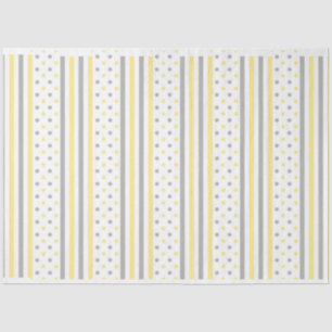 Modern yellow grey stripes  tissue paper