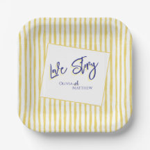 Modern Yellow Hand Written Pinstripe Italy Wedding