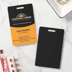 Modern Yellow House Logo Roof Construction Badge