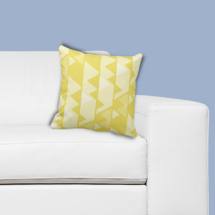 Modern Yellow Jagged Irregular Pattern Throw Pillow