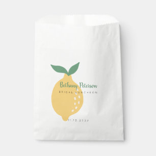 Modern Yellow Lemon Bridal Luncheon Favour Bag