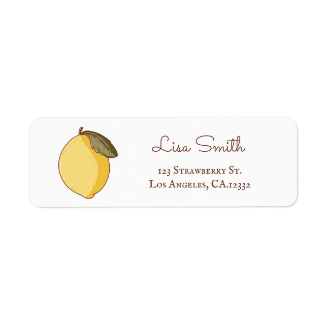 Modern Yellow Lemon Return Address (Front)
