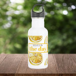 Modern Yellow Lemons Pattern & Squeeze The Day 532 Ml Water Bottle<br><div class="desc">Modern Yellow Lemons Pattern & Squeeze The Day</div>
