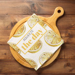 Modern Yellow Lemons Pattern & Squeeze The Day Kitchen Towel<br><div class="desc">Modern Yellow Lemons Pattern & Squeeze The Day</div>