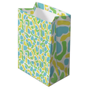 Modern Yellow, Lime Green, and Baby Blue Abstract Medium Gift Bag