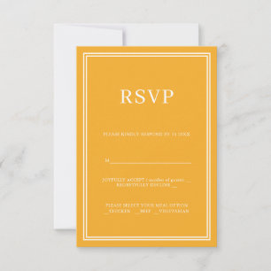 Modern Yellow Minimalism RSVP  Card