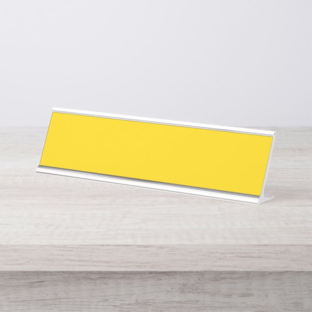 Modern Yellow Office Name Plate – Customizable (Front)