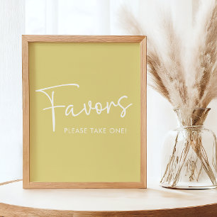 Modern Yellow Oh Baby Simple Shower Favour Sign