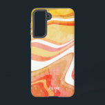 Modern Yellow Orange Stripes Abstract Custom Samsung Galaxy Case<br><div class="desc">This cheerful and colourful Inspirivity cell phone case will be the perfect addition to your phone. The fun, bright coloured modern stripes are perfect for teens or kids, and the name personalized case will never get misplaced. For more of my daily inspirational artwork, check out my Facebook and Instagram pages....</div>