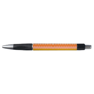 Modern Yellow, Orange & White Zig Zag Pattern Pen