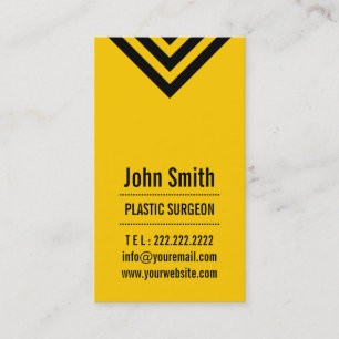 Modern Yellow Plastic Surgeon Business Card