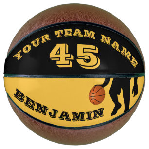 Modern Yellow Player Team Name Number Basketball