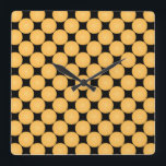 Modern Yellow Polka Dot Square Wall Clock<br><div class="desc">2025</div>