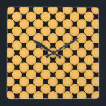 Modern Yellow Polka Dot Square Wall Clock<br><div class="desc">.</div>