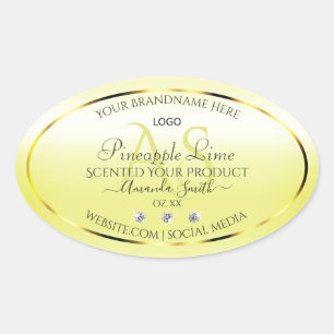Modern Yellow Product Labels Jewels Monogram Logo