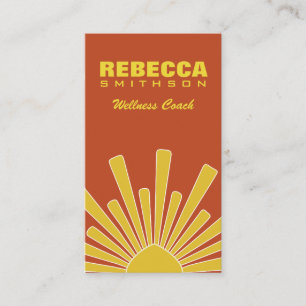 Modern Yellow Professional Personal Wellness Coach Business Card