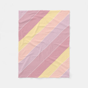 Modern Yellow Purple White Stripes Decorative Fleece Blanket