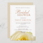 Modern Yellow Rose Floral Bridal Shower Invitation<br><div class="desc">This modern and elegant bridal shower invitation is great to celebrate a bride-to-be. A floral invitation with a beautiful yellow rose. The background is white and the text is in the peach colour. You can easily customize all the text - personalize it with your name, date, location, RSVP and store...</div>