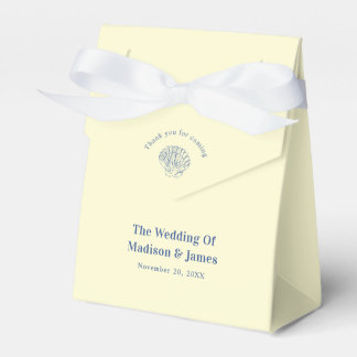 Modern Yellow Seashell Coastal Wedding Favor Box