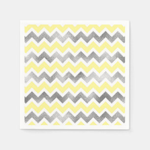 Modern Yellow Silver baby shower napkins