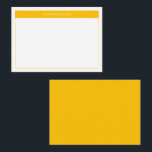 Modern Yellow Simple Border Name Budget Card<br><div class="desc">Modern Minimalist Note Card with Name of choice. This simple design features your name at the top,  framed by a bright yellow block of colour with a delicate frame and solid yellow on the back of this budget note card.</div>