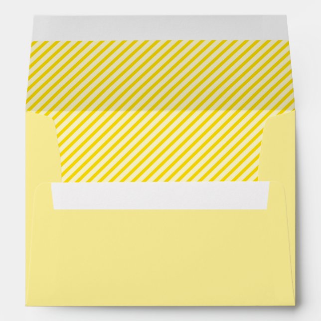Modern Yellow Stripes Envelope (Back (Bottom))