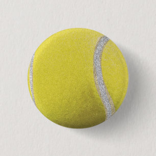 Modern Yellow Tennis Ball 1 Inch Round Button