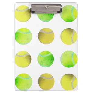 Modern Yellow Tennis Ball Pattern Player White Clipboard