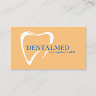 Modern Yellow Tooth Logo Dental Clinic Business Ca Card
