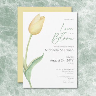 Modern Yellow Tulip Love In Bloom Shower Invitation