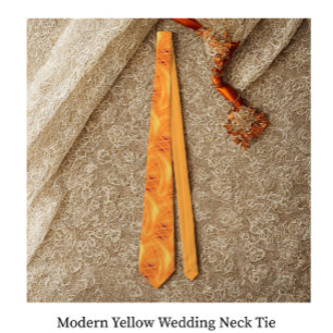 Modern Yellow Wedding Neck Tie