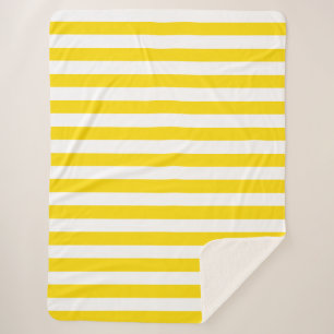 Modern Yellow White Striped Custom Template Large Sherpa Blanket
