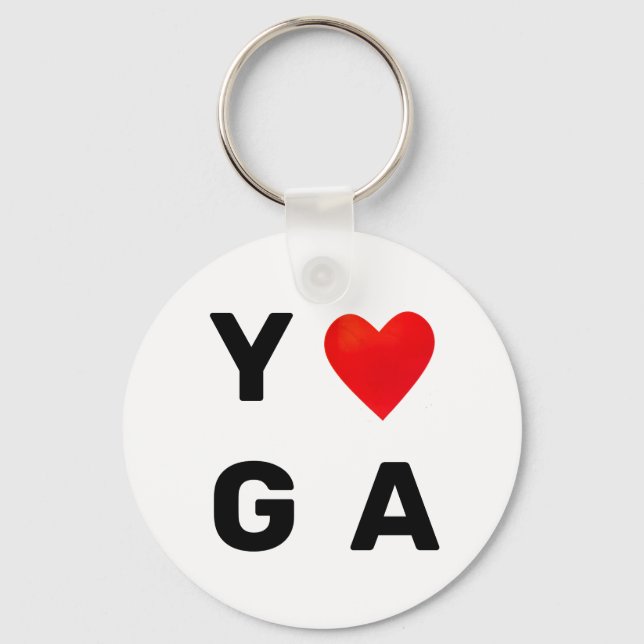Modern Yoga Heart Keychain (Front)