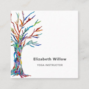 Modern Yoga Instructor Square Business Card