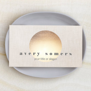 Modern Yoga  Instructor  Zen Gold Circle Business Card