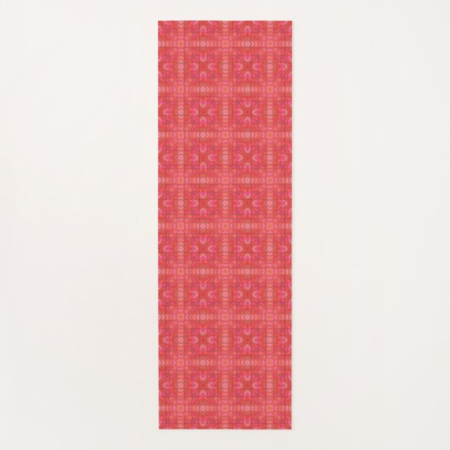 Modern Yoga Mat with Bold Red Triangles (Front)