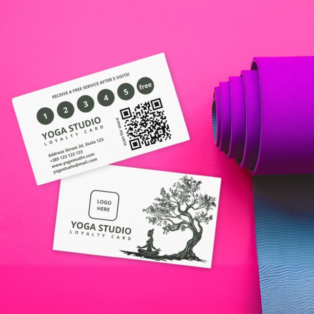 Modern Yoga QR Code Loyalty Card  (Creator Uploaded)