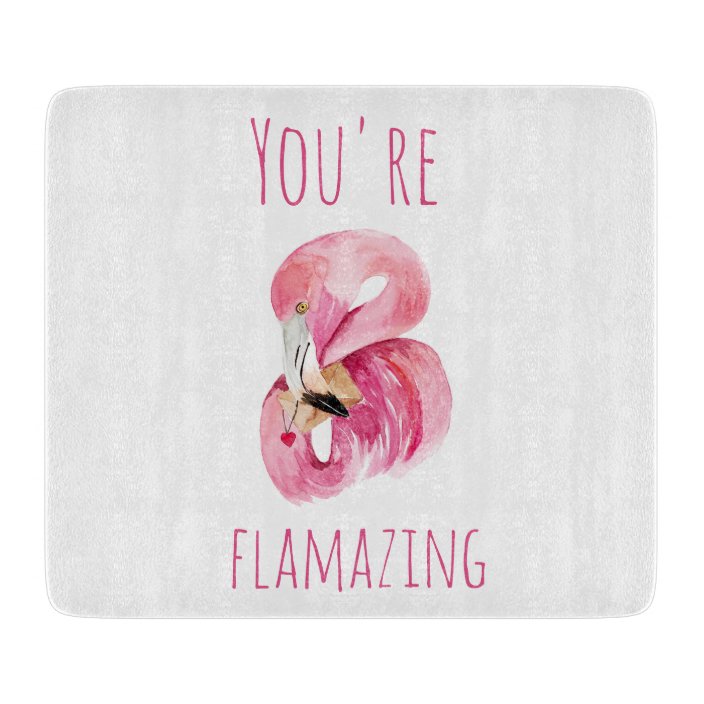 Modern You Are Flamazing Beauty Pink Flamingo Cutting Board | Zazzle.ca