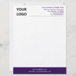 Modern Your Colours QR Code Company Logo Letterhea Letterhead<br><div class="desc">Your Colours and Font - Custom Simple Personalized Modern Design Business Office Letterhead with Logo and QR Code ( back side ) - Add Your Logo - Image amd QR code / Business Name - Company / Address - Contact Information - Resize and move or remove and add elements /...</div>