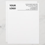 Modern Your Logo Business Name Address Office Letterhead<br><div class="desc">Custom Simple Personalized Business name Office Letterhead with Logo - Add Your Logo - Image / Business - Name and Contact Information - Choose / add your favourite text font and colours. Resize and move or remove and add elements - Image / text with customization tool ! Enjoy - Be...</div>